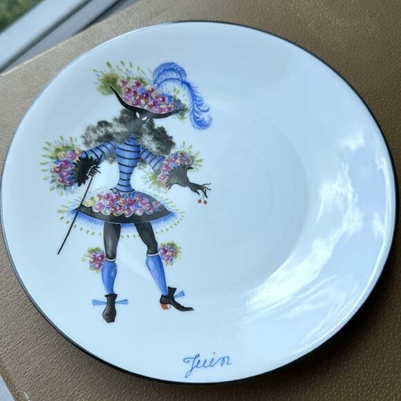 Guy Thirion Limoges France Chastagner Plate Hand Painted Paris Masquerade Juin - Picture 1 of 6